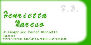henrietta marcso business card