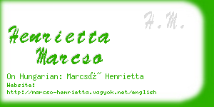 henrietta marcso business card